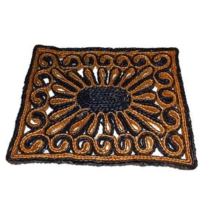 1970s Vintage Straw Trivet